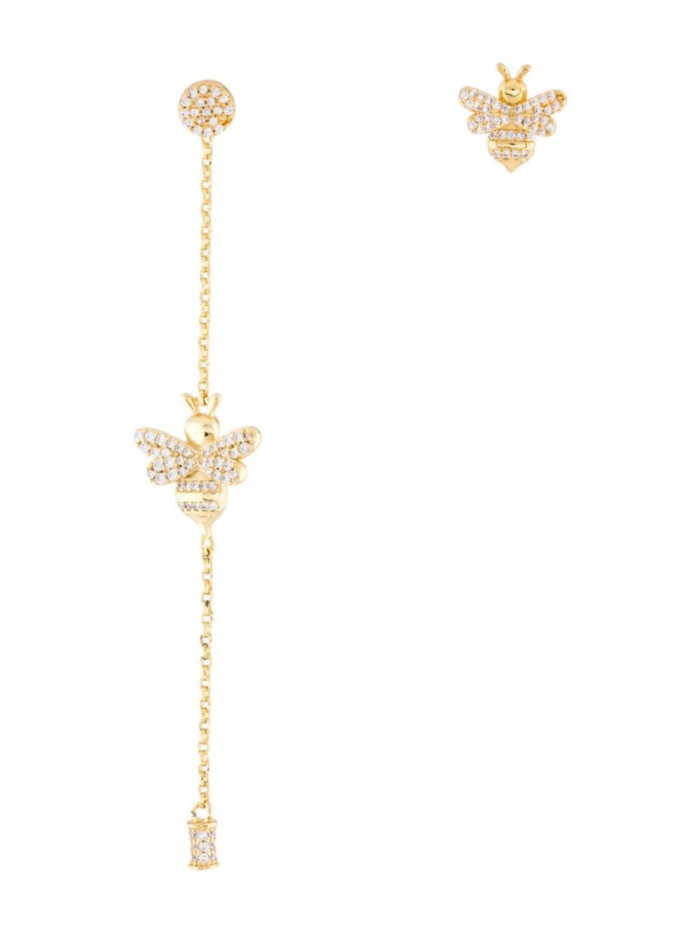 APM Monaco Asymmetric Dropping Bumble Bee Earrings